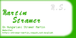 martin stramer business card